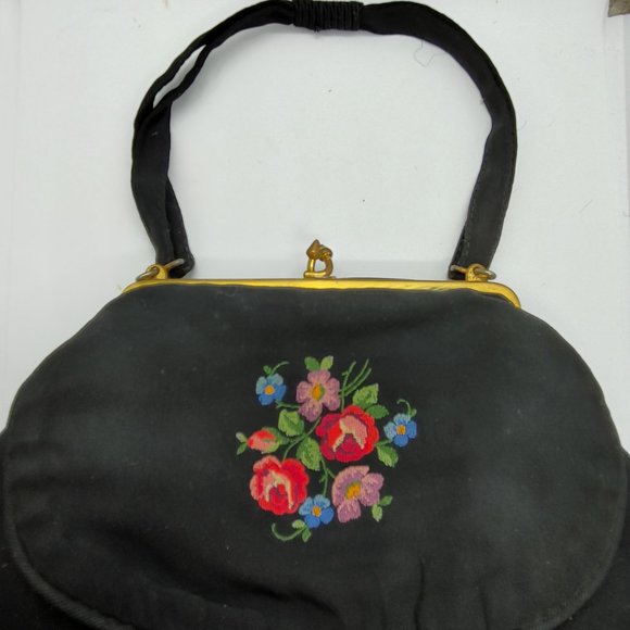 Antique Embroidered Small Clutch/Handbag - Picture 2 of 2